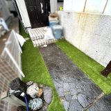 【兵庫】宝塚市 お庭とエントランスの人工芝施工