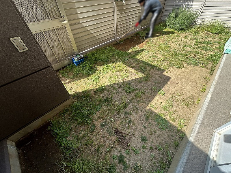 【大阪】堺市 マンション専用庭を人工芝で快適なお庭に