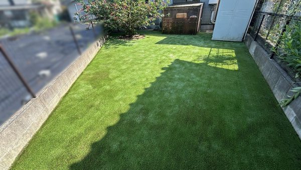 【大阪】南河内郡 植栽と人工芝のドッグラン施工