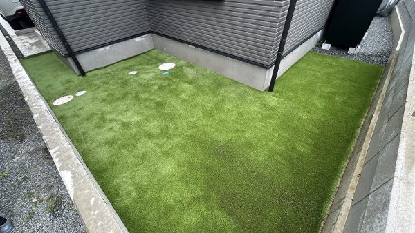 【京都】長岡京市 新築のお庭に人工芝施工