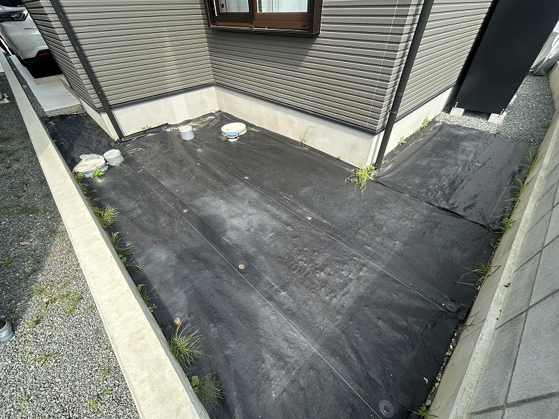 【京都】長岡京市 新築のお庭に人工芝施工