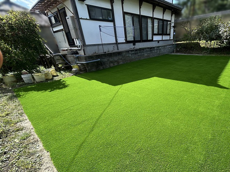 【京都】京都市 土のお庭から人工芝へ施工