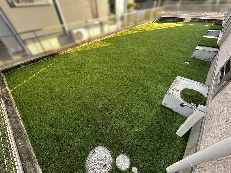 【兵庫】川辺郡 天然芝から人工芝へ張り替え施工