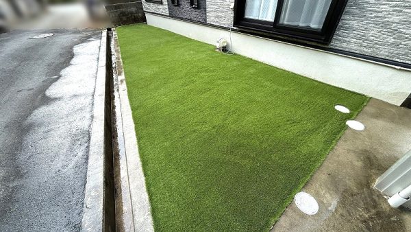 【大阪】交野市 雑草に悩むお庭を人工芝でスッキリ