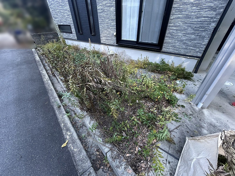 【大阪】交野市 雑草に悩むお庭を人工芝でスッキリ