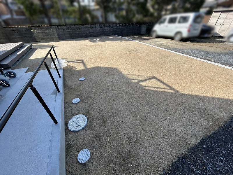 【京都】久世郡 土のままだった広いお庭に人工芝施工