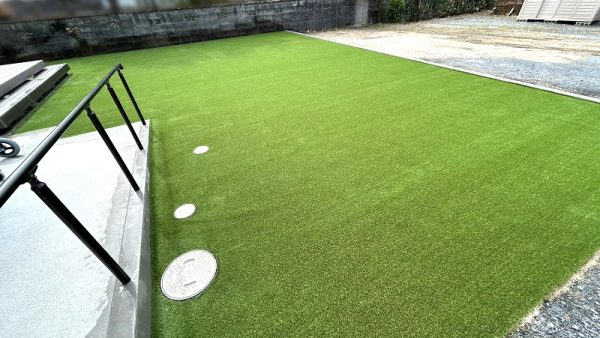 【京都】久世郡 土のままだった広いお庭に人工芝施工