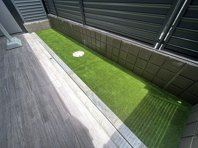 【京都】京都市 新築マンション専用庭を人工芝で快適に